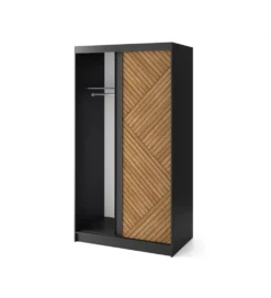 Szafa przesuwna Marrphy II 120 cm czarny/dąb caramel