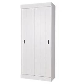 Szafa ROW 195 cm drewno sosny biała