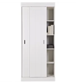 Szafa ROW 195 cm drewno sosny biała