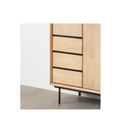 Szafa SINTRA 204 cm drewno kauczuk naturalna