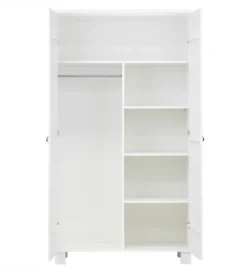 Szafa TIES 202 cm drewno sosny biała