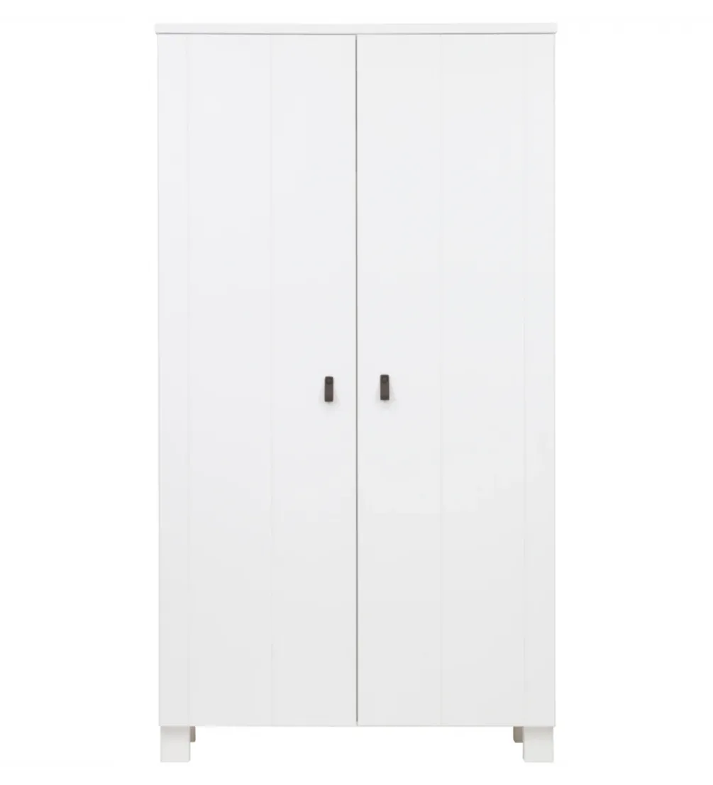 Szafa TIES 202 cm drewno sosny biała