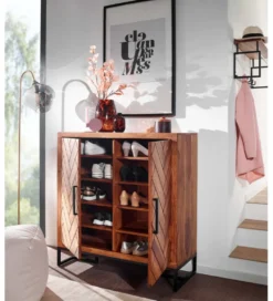 Szafka na buty HERNARES 100 cm drewno sheesham