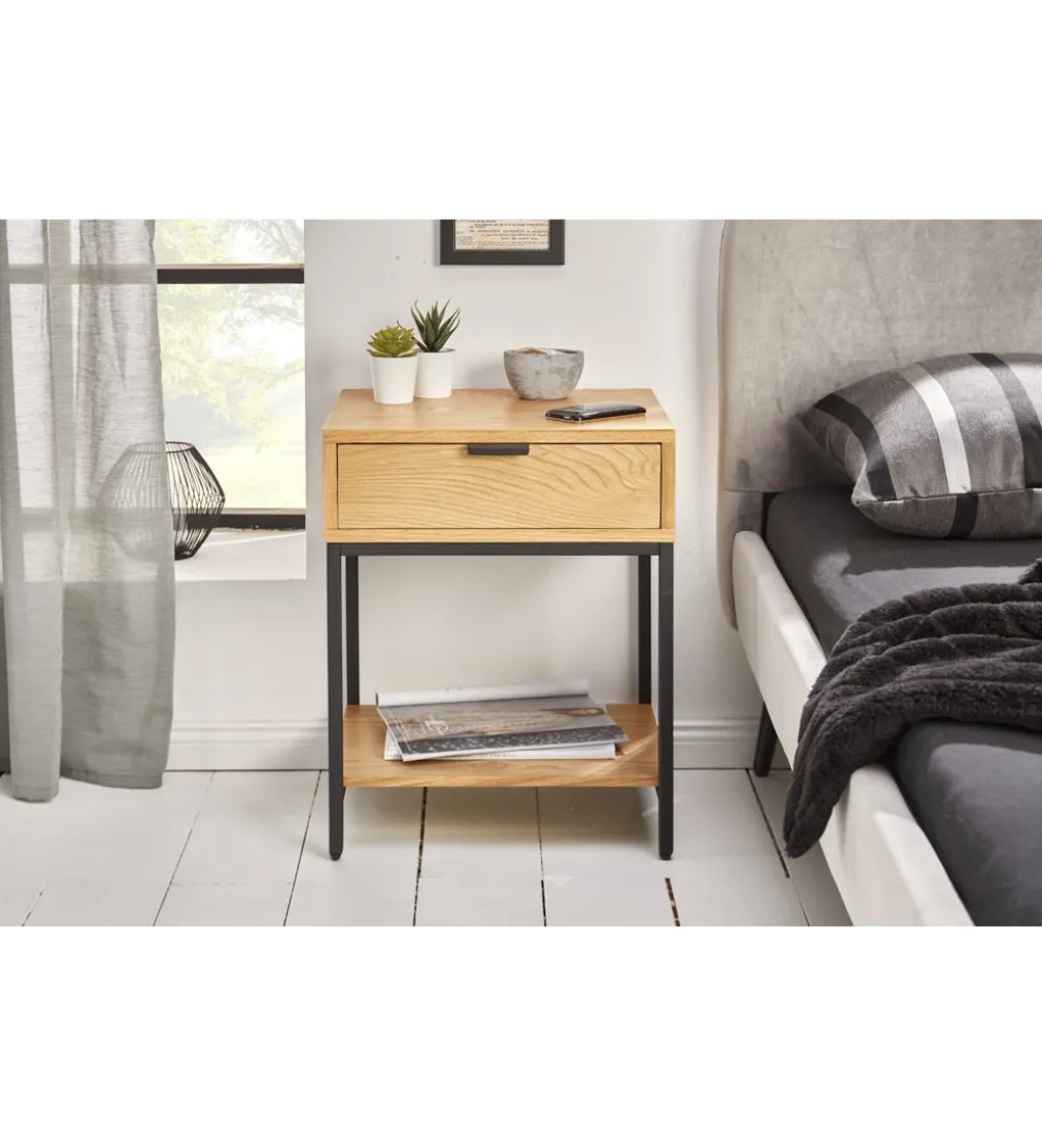 Szafka nocna Elements 40 cm w kolorze dębowym