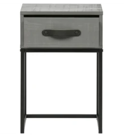 Szafka nocna MORRIS 52 cm drewno sosny szara