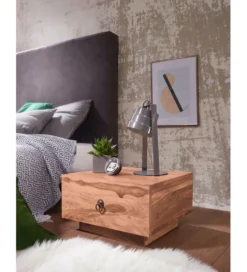 Szafka nocna MUMBAI 40 cm drewno akacja