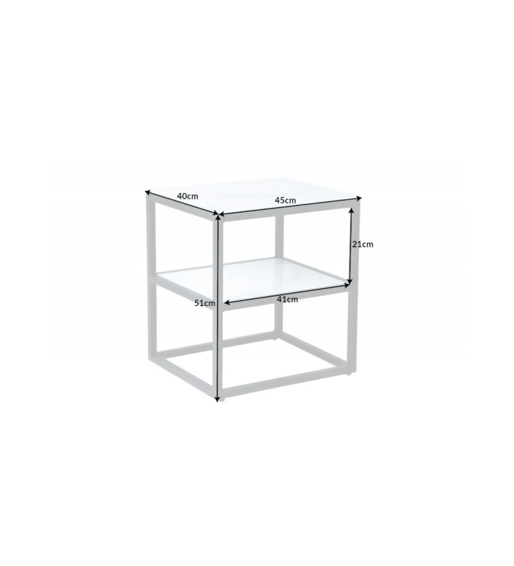 Szafka nocna RAUL 45 cm w optyce białego marmuru