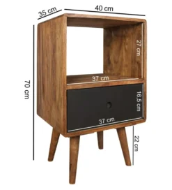 Szafka nocna REPA 40 cm drewno sheesham czarna