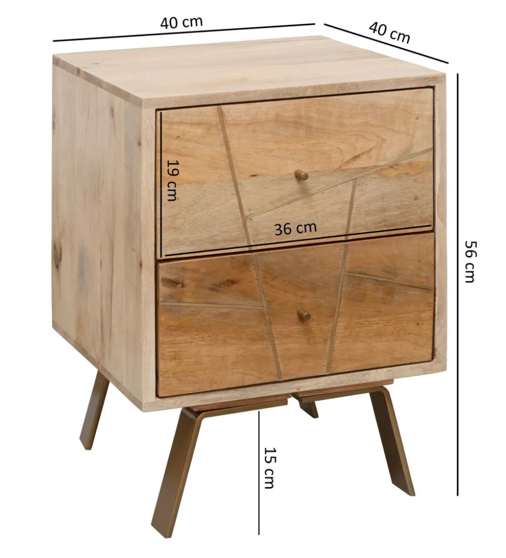 Szafka nocna SIKAR 40 cm drewno mango