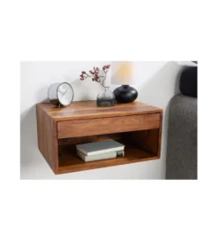 Szafka nocna wisząca ZAMBEZI 50 cm drewno sheesham
