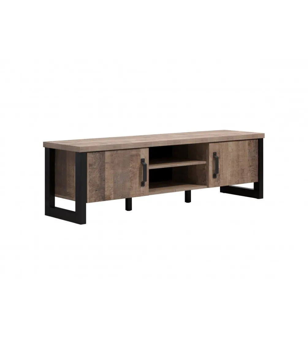 Szafka pod TV EMILE 166 cm w optyce dąb tytoniowo-brązowy