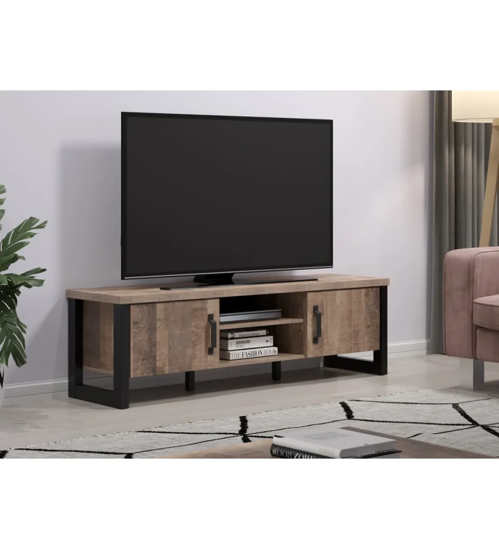 Szafka pod TV EMILE 166 cm w optyce dąb tytoniowo-brązowy