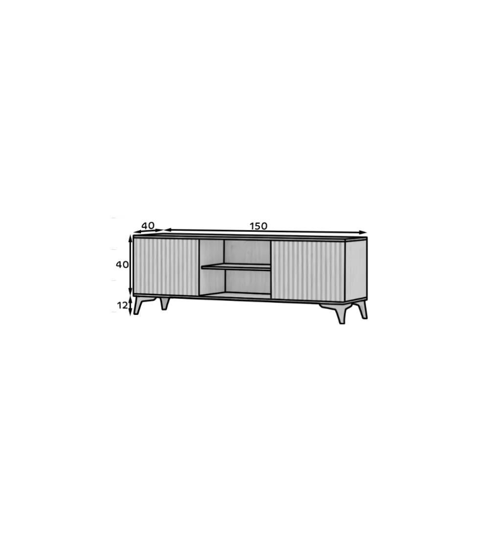 Szafka RTV ENTSIAN 150 cm w optyce dąb artisan