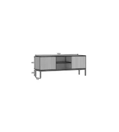 Szafka RTV MEORATI 150 cm w optyce dąb artisan