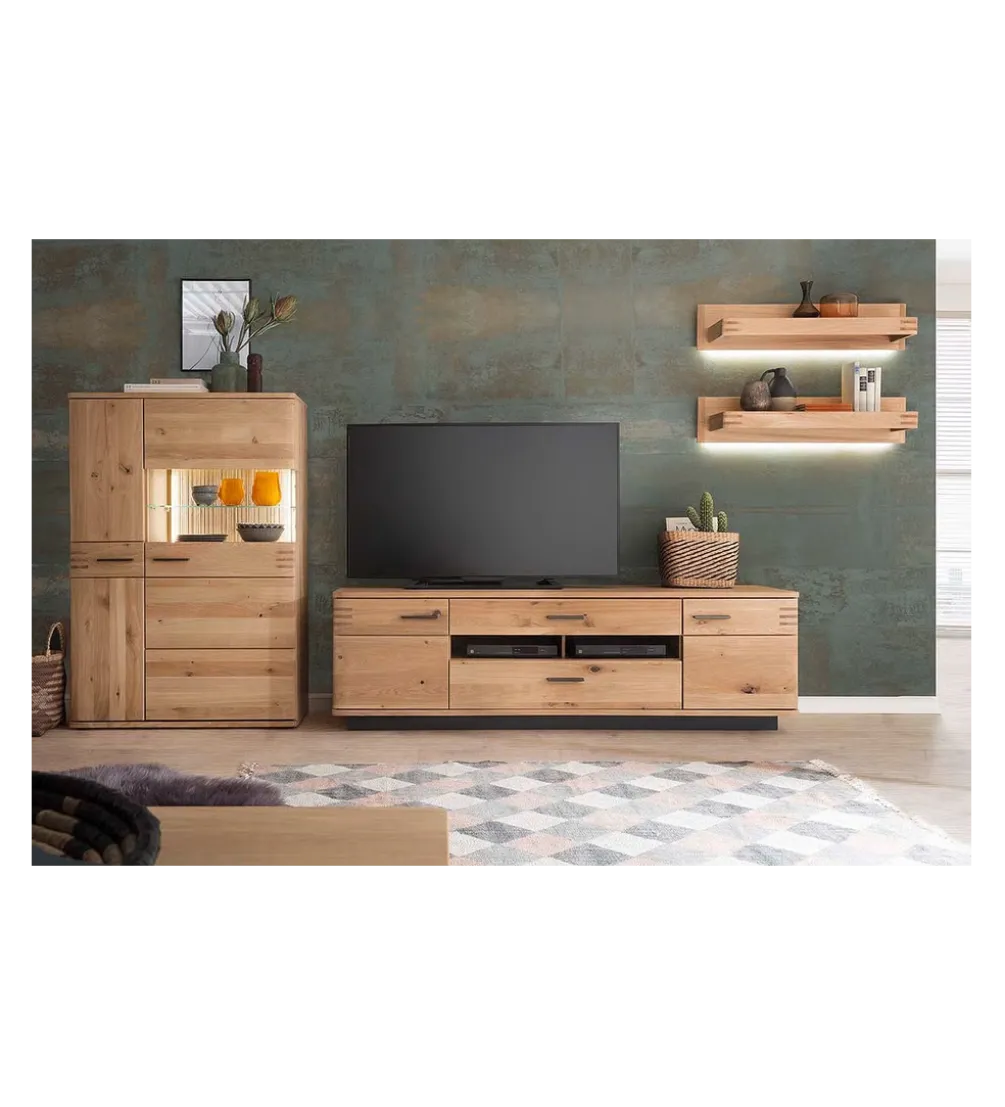 Szafka RTV SALVADOR 210 cm w optyce dębu naturalny