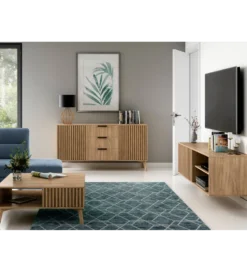 Szafka RTV wisząca ENTSIAN 150 cm w optyce dąb artisan