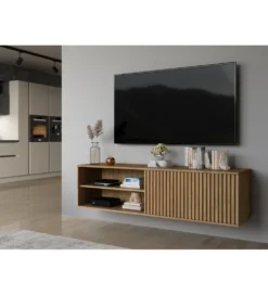 Szafka RTV wisząca ENTSIAN 150 cm w optyce dąb artisan