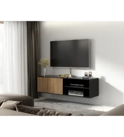 Szafka RTV wisząca MEORATI 150 cm w optyce dąb artisan