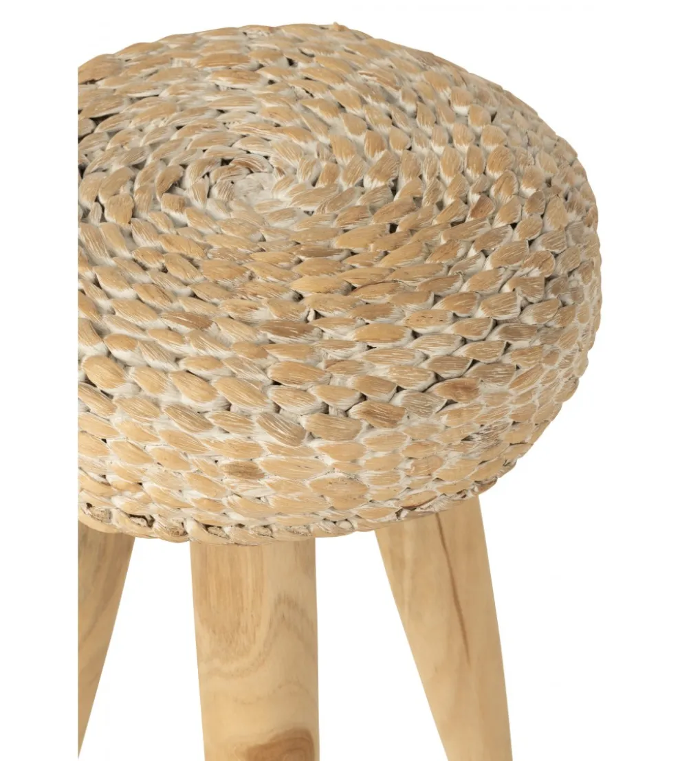 Taboret WATER drewno teak naturalny biały