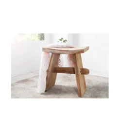 Taboret Zen 40 cm z naturalnego drewna