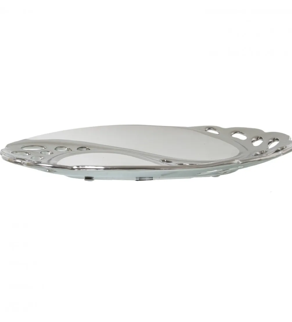 Taca CENTERPLANCE 30 cm srebrnobiała