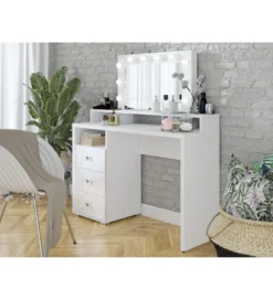 Toaletka DIVA 120 cm biała z oświetleniem