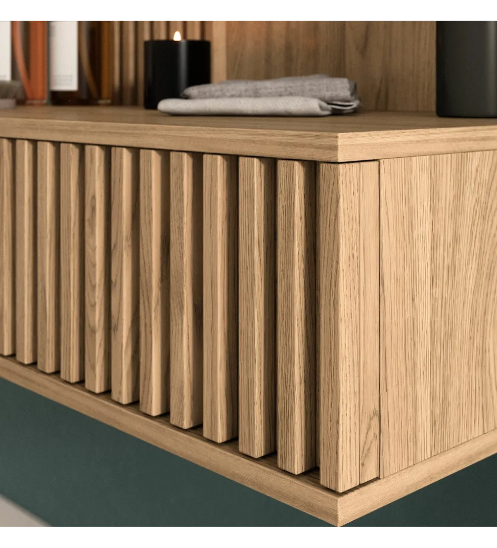 Toaletka wisząca ENTSIAN 85 cm w optyce dąb artisan