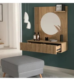 Toaletka wisząca ENTSIAN 85 cm w optyce dąb artisan
