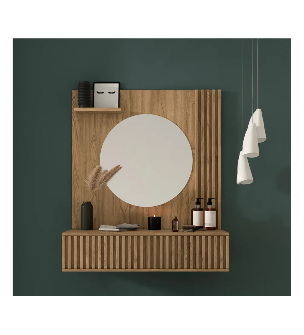 Toaletka wisząca ENTSIAN 85 cm w optyce dąb artisan