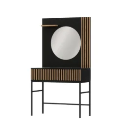 Toaletka wisząca MEORATI 85 cm w optyce dąb artisan/czarny