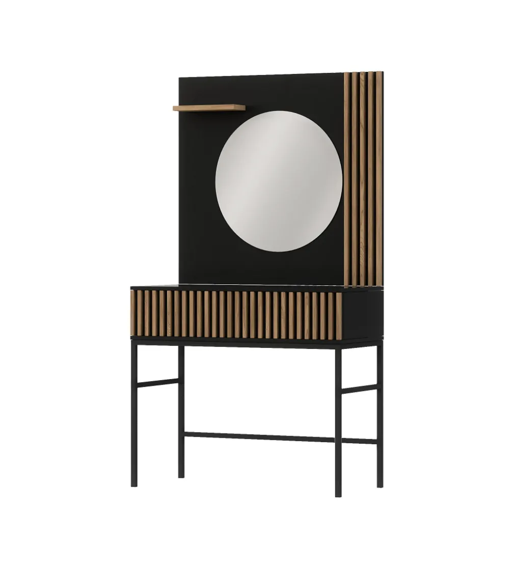 Toaletka wisząca MEORATI 85 cm w optyce dąb artisan/czarny