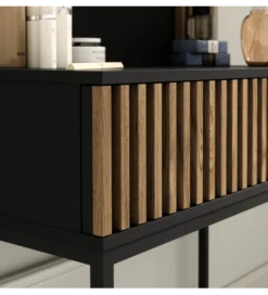 Toaletka wisząca MEORATI 85 cm w optyce dąb artisan/czarny