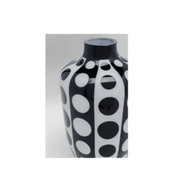 Wazon BRILLAR 45 cm czarno biały szklany