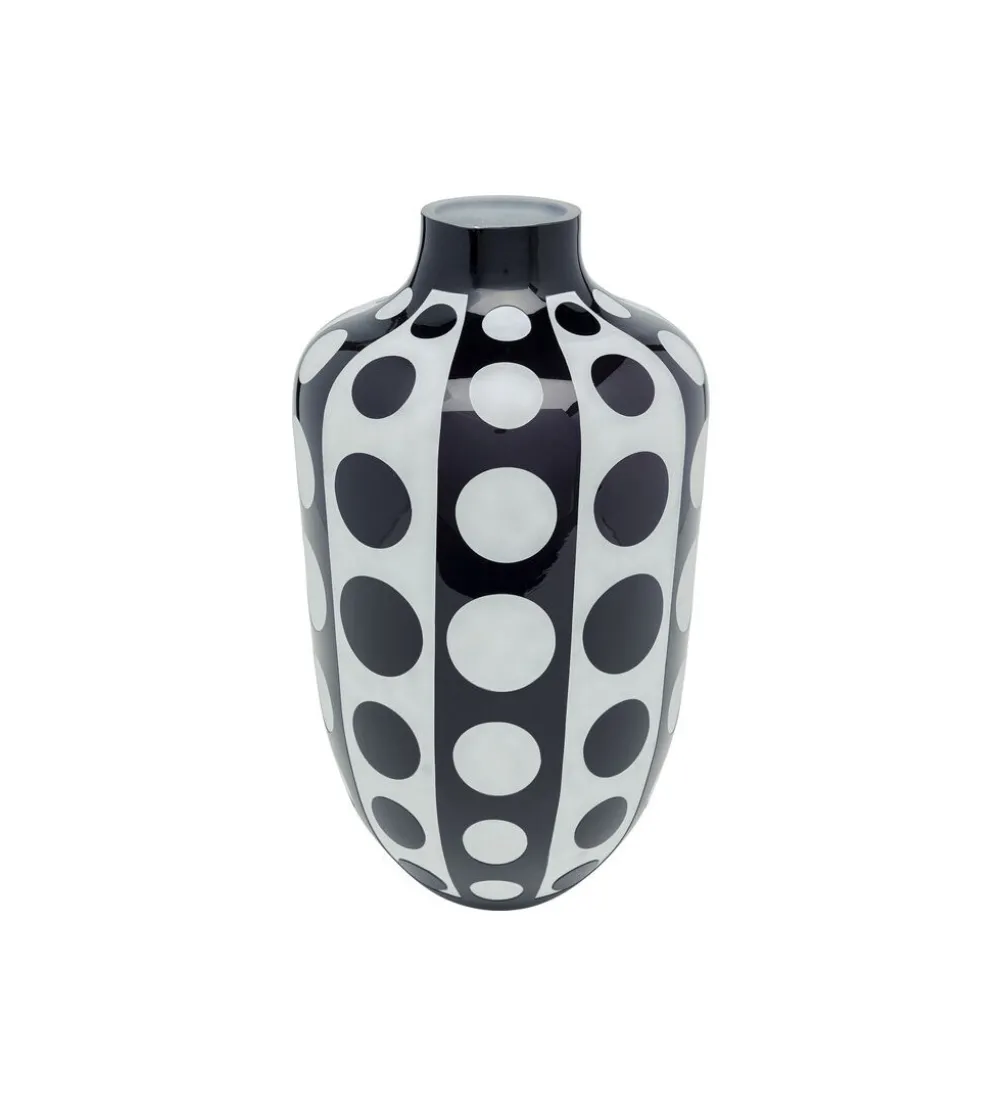 Wazon BRILLAR 45 cm czarno biały szklany