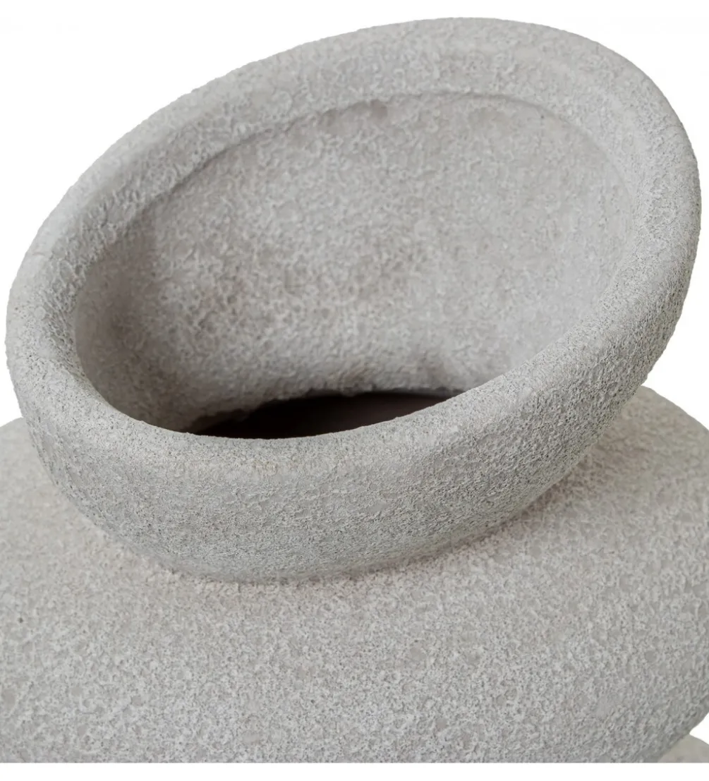 Wazon KATAM 30 cm ceramika biały piaskowy