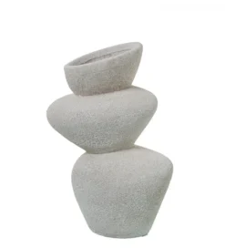 Wazon KATAM 30 cm ceramika biały piaskowy