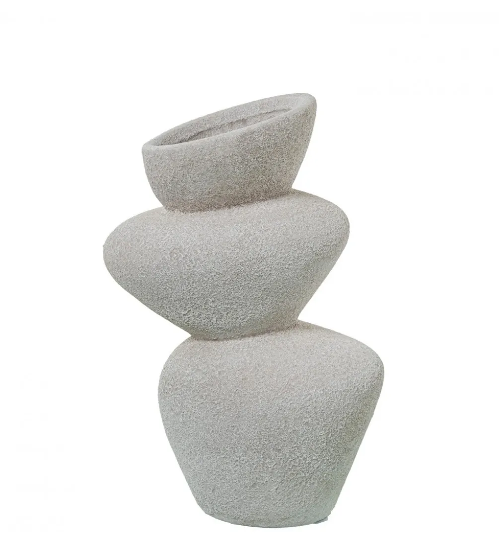 Wazon KATAM 30 cm ceramika biały piaskowy