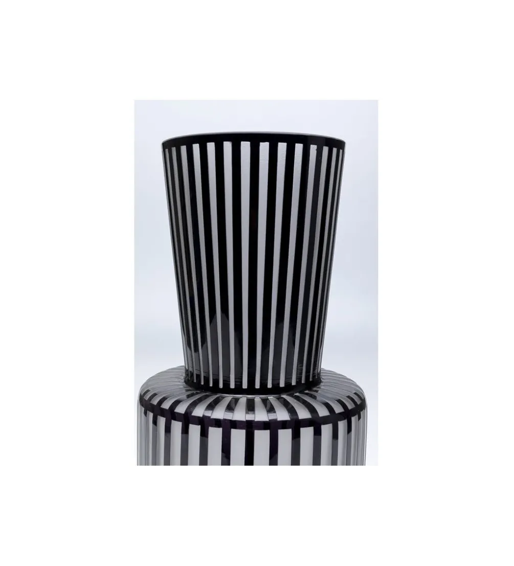 Wazon ROULETTE 41 cm czarno biały szklany