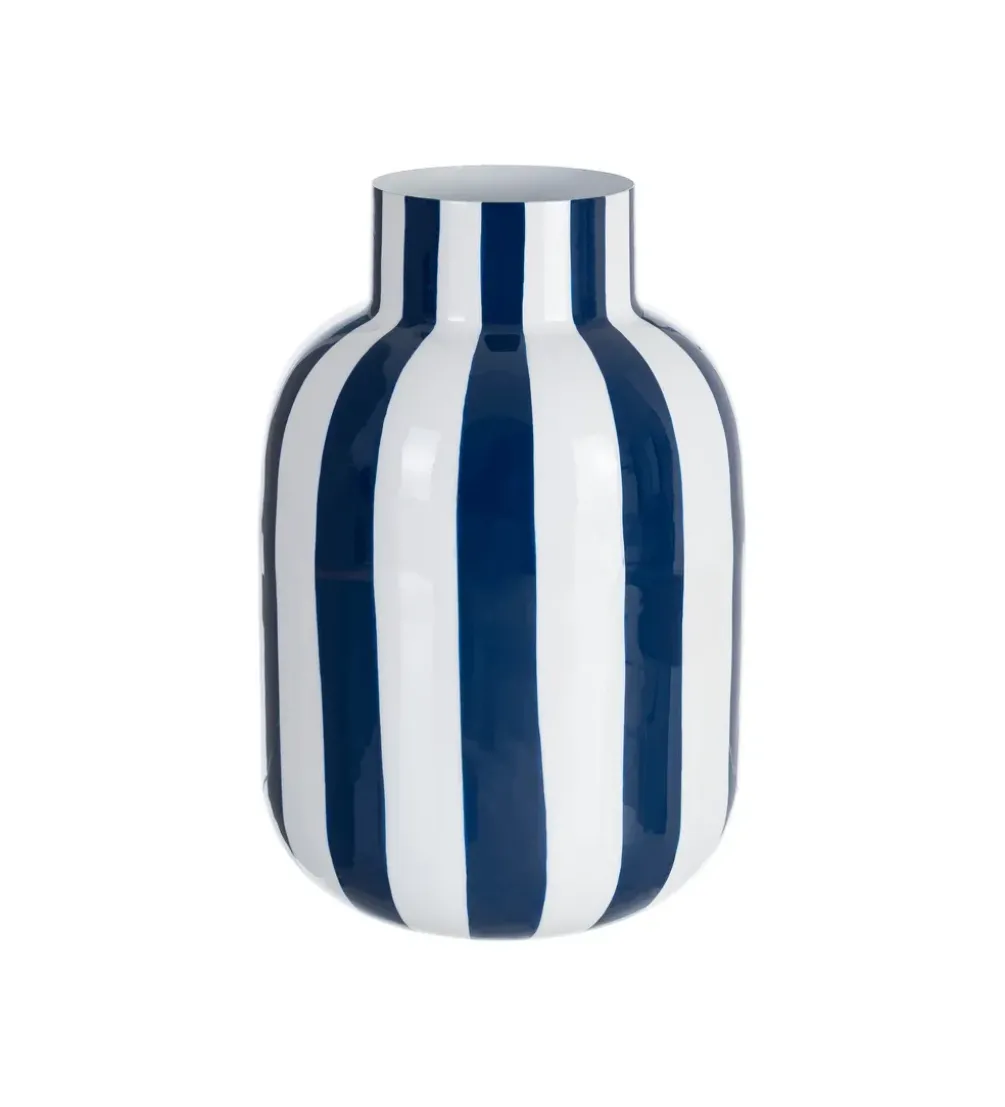 Wazon STRIPERSY 30 cm biały niebieski