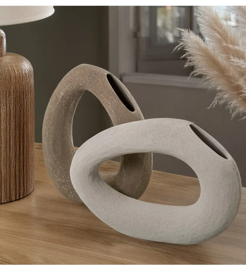 Wazon ATAK 36 cm ceramika brązowa