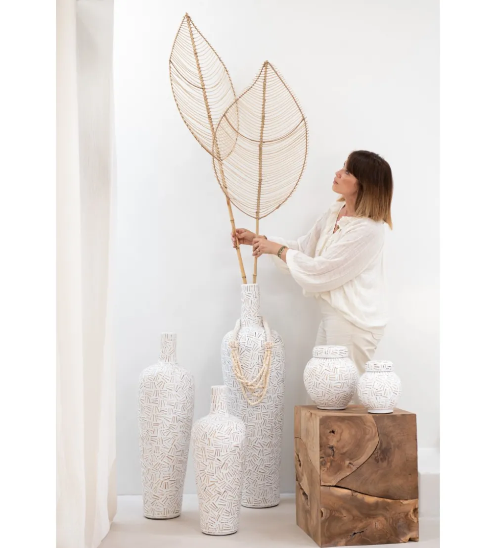 Wazon Lauwra 80 cm biały