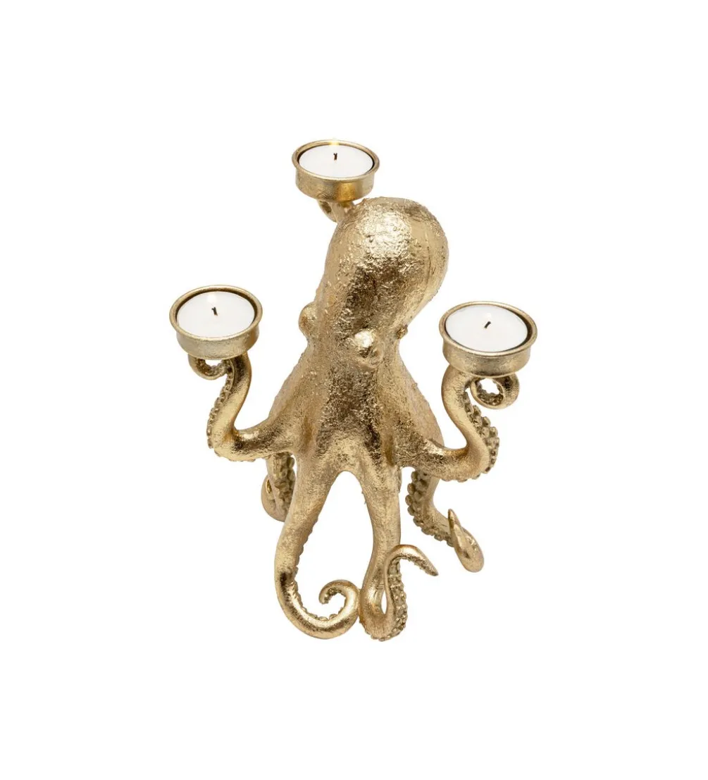 Świecznik OCTOPUS 23 cm złoty