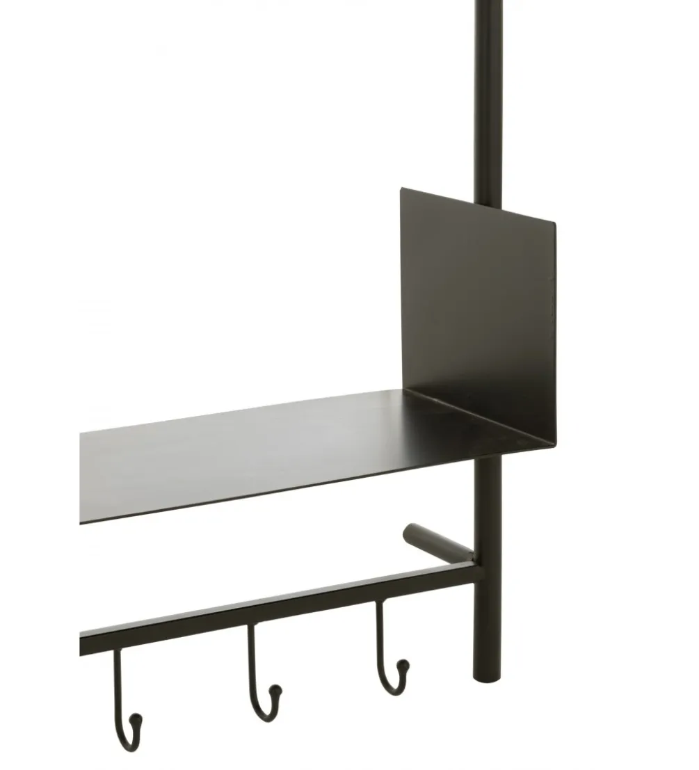 Wieszak ścienny TINA 130 cm drewno jodła czarny