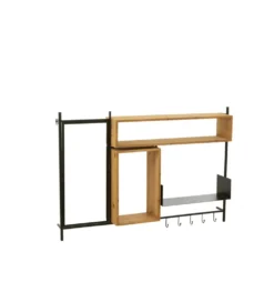 Wieszak ścienny TINA 130 cm drewno jodła czarny