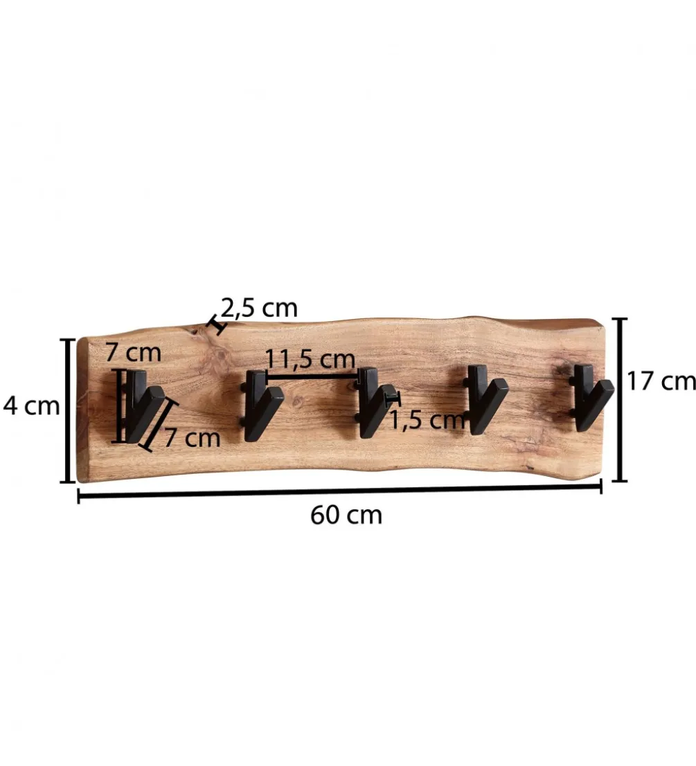 Wieszak HAKI 60 cm drewno akacja