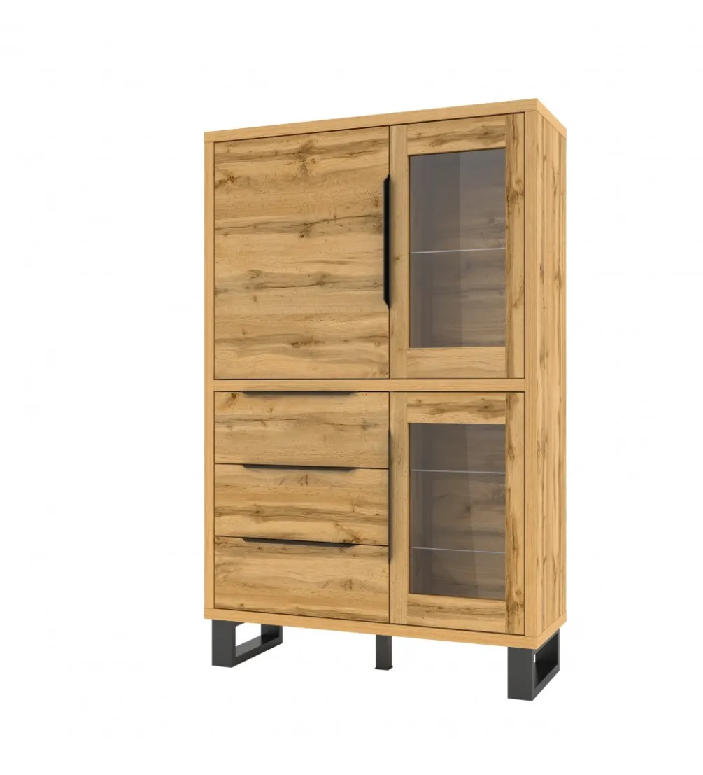 Witryna Halle 120 cm w optyce dąb wotan
