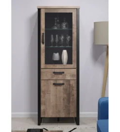 Witryna EMILE 70 cm w optyce dąb tytoniowo-brązowy