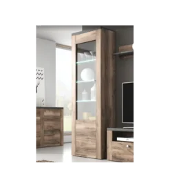 Witryna LARONA 65 Cm O Wybarwieniu Satin Nussbaum z kolorem Touchwood