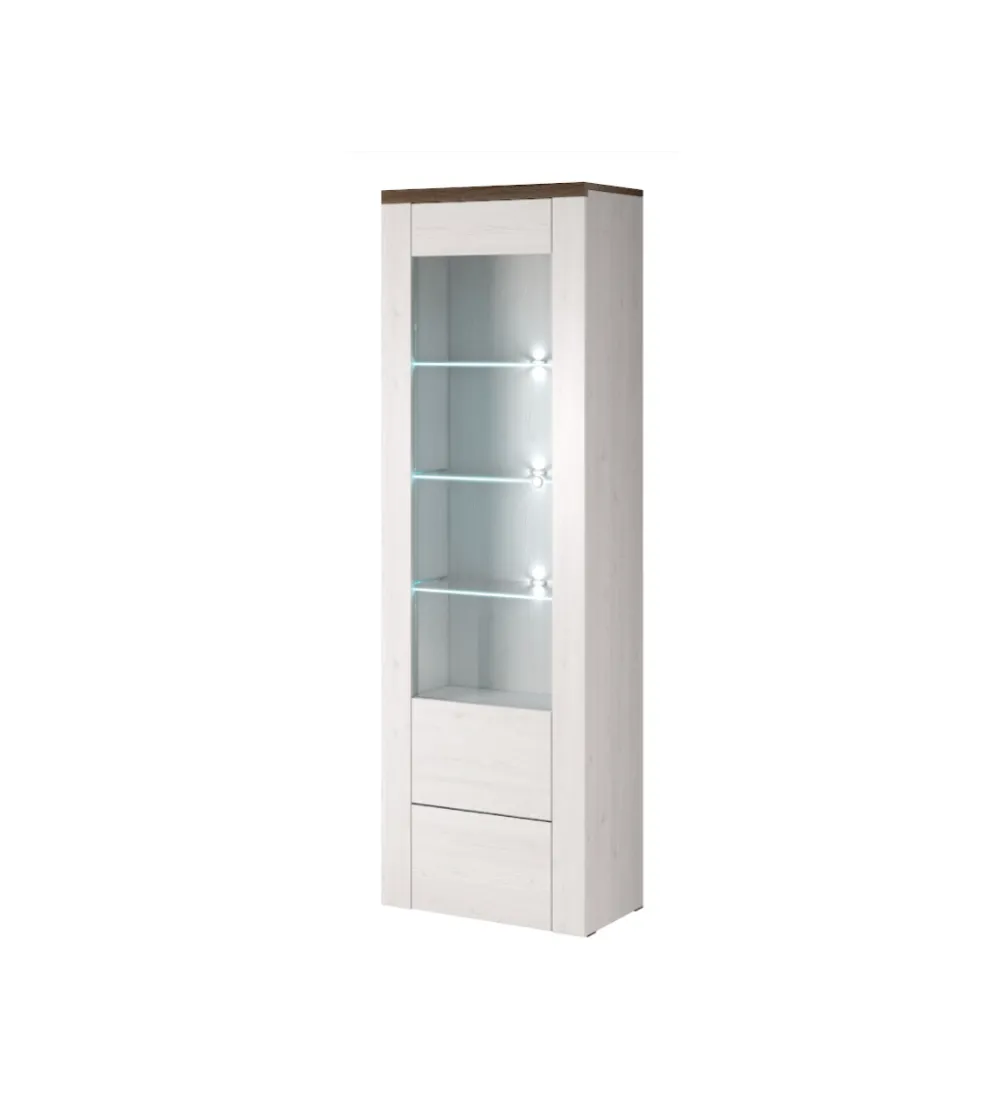 Witryna LARONA 65 cm o wybarwieniu Sonoma Trufel z kolorem Sibiu Larche