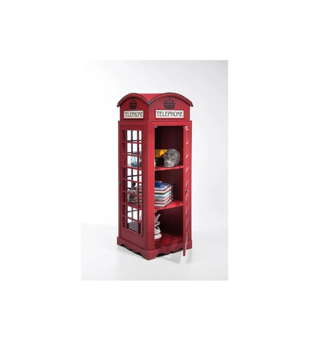 Witryna LONDON TELEPHONE 140 cm czerwona